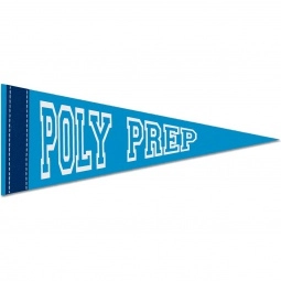 Columbia Colored Felt Promotional Pennant w/ Contrast Strip - 10"w x 4"h