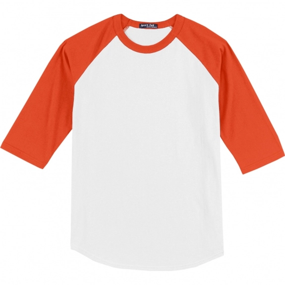 Deep Orange Sport Tek Colorblock Raglan Custom Jersey - Youth