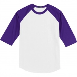 Purple Sport Tek Colorblock Raglan Custom Jersey - Youth
