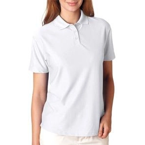 White UltraClub Cool & Dry Performance Custom Polo Shirt - Women's