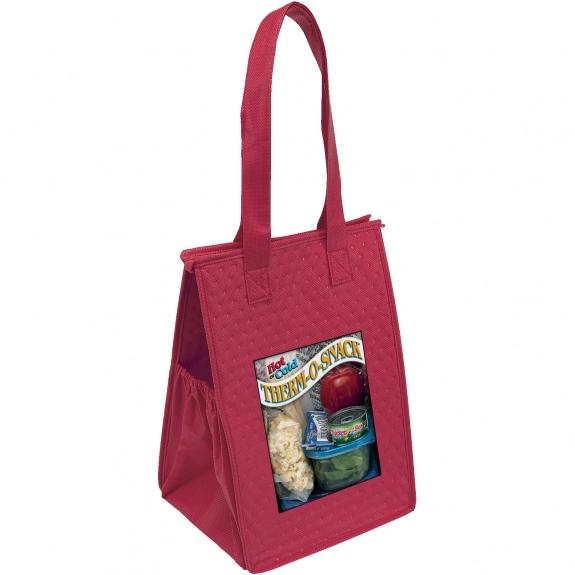 Red Full Color Non-Woven Insulated Zippered Tote 