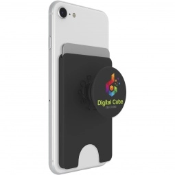 Black Full Color PopWallet Plus Lite Custom Cell Phone Wallet & Stand