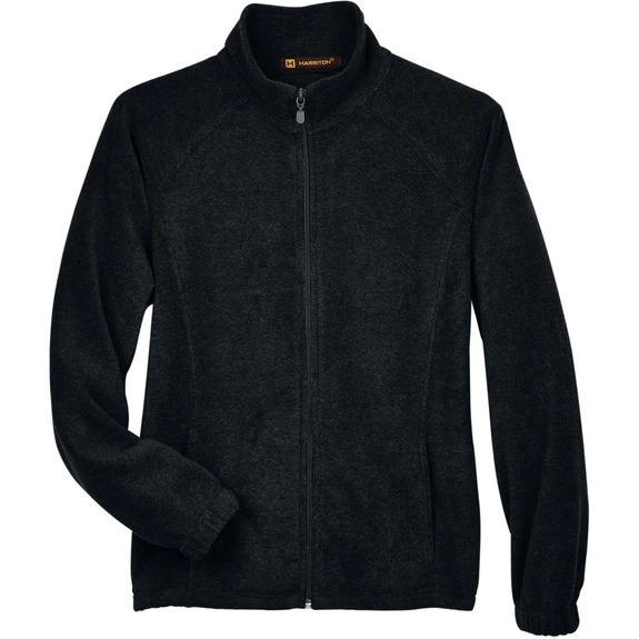 Black - Harriton Full-Zip Custom Fleece Jacket - Women's