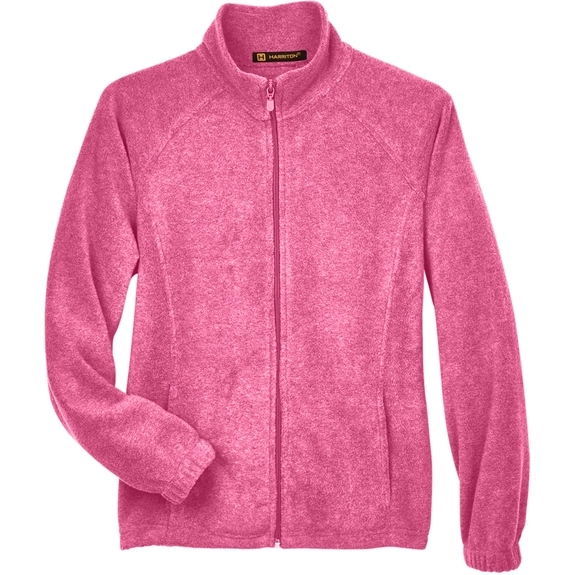 Charity Pink - Harriton Full-Zip Custom Fleece Jacket - Women's
