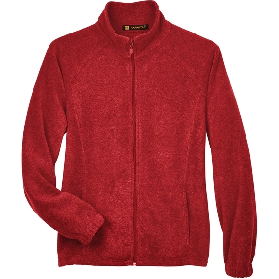 Red - Harriton Full-Zip Custom Fleece Jacket - Women's