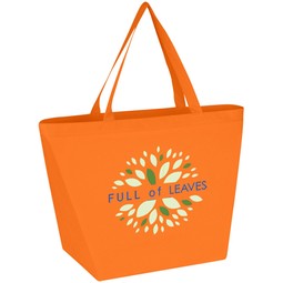 Orange - Full Color Budget Non-Woven Custom Shopper Tote - 20"w x 13"h x 8"