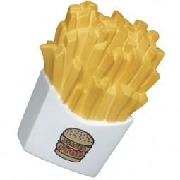 White & Yellow French Fries Logo Stress Ball 