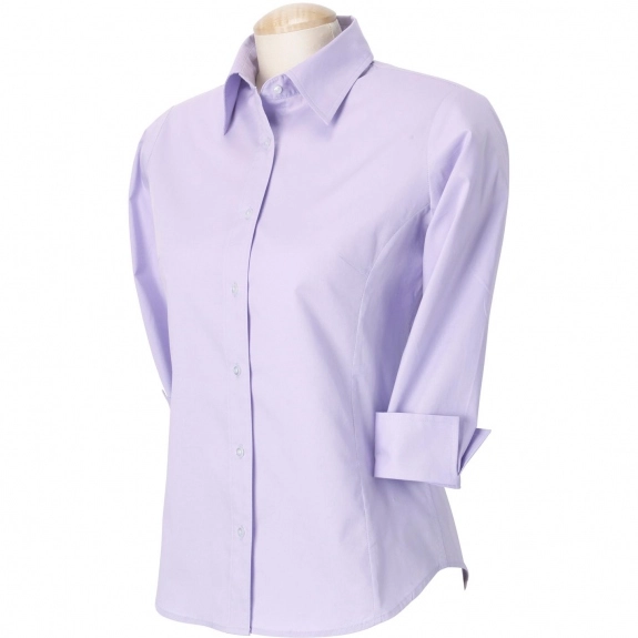 Azalea Devon & Jones 3/4 Sleeve Stretch Poplin Custom Dress Shirt - 