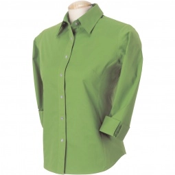 Willow Green Devon & Jones 3/4 Sleeve Stretch Poplin Custom Dress Shirt