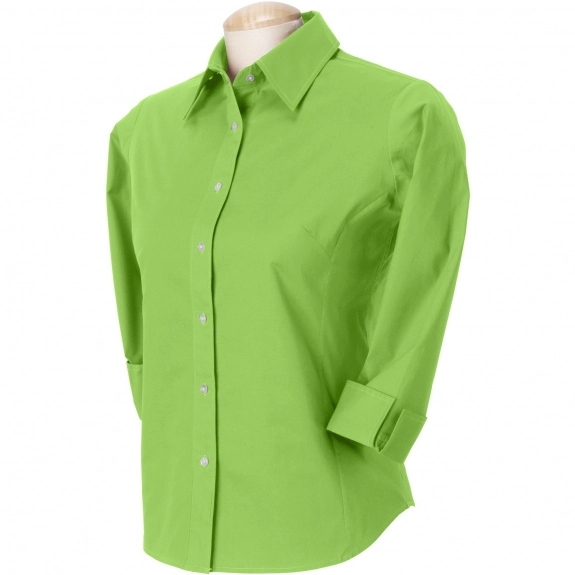 Lime Devon & Jones 3/4 Sleeve Stretch Poplin Custom Dress Shirt