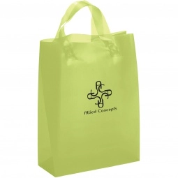 Lime Green Frosted Soft Loop Custom Shopping Bag - 8"w x 10"h x 4"d