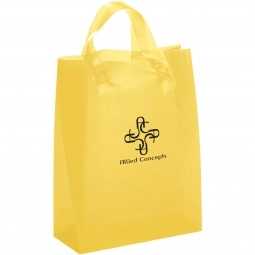 Yellow Frosted Soft Loop Custom Shopping Bag - 8"w x 10"h x 4"d