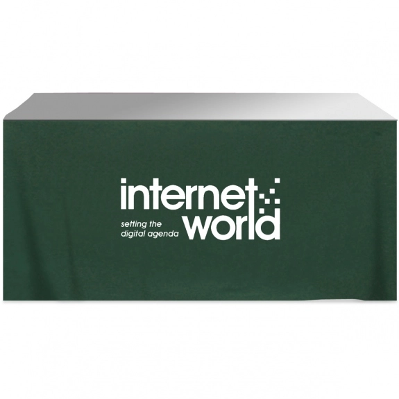 Forest Green 3-Sided Promotional Table Skirt - 6 ft.