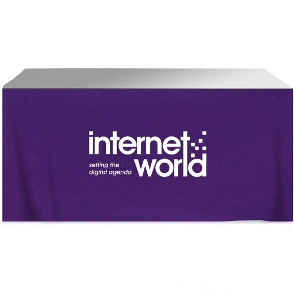 Purple 3-Sided Promotional Table Skirt - 6 ft.