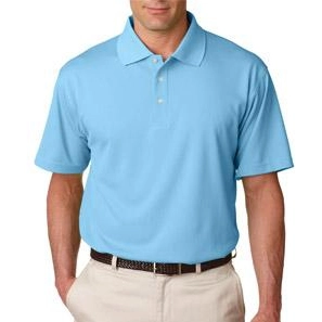 Columbia Blue UltraClub Cool & Dry Stain-Release Custom Polo Shirt