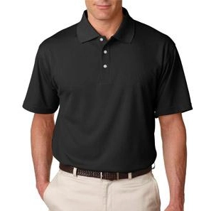 Black UltraClub Cool & Dry Stain-Release Custom Polo Shirt