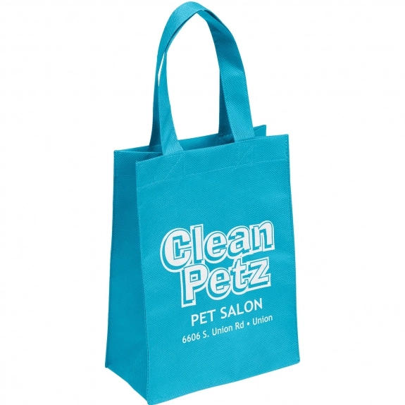 Aqua Promotional Non-Woven Shopper Tote Bag