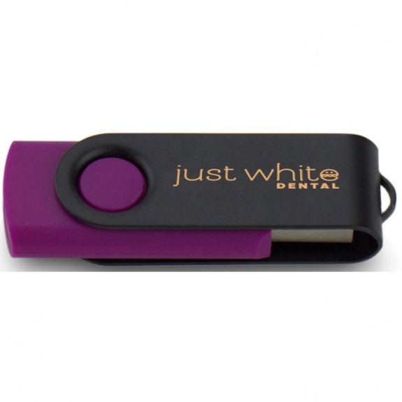 Purple/Black Printed Swing Custom USB Flash Drives - 16GB