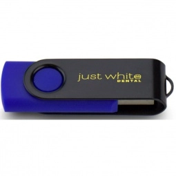 Blue/Black Printed Swing Custom USB Flash Drives - 16GB