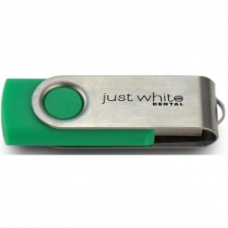 Green/Silver Printed Swing Custom USB Flash Drives - 16GB