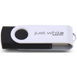 Black/White Printed Swing Custom USB Flash Drives - 16GB
