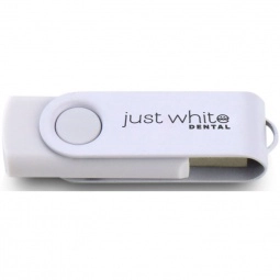 White Printed Swing Custom USB Flash Drives - 16GB