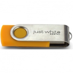 Orange/Silver Printed Swing Custom USB Flash Drives - 16GB