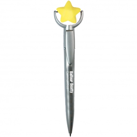 Silver Star Shaped Squeeze Top Customized Pen