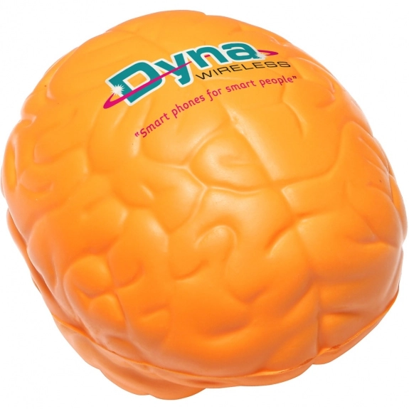 Orange Brain Shaped Custom Stress Balls
