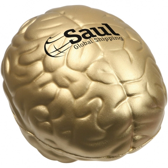 Gold Brain Shaped Custom Stress Balls
