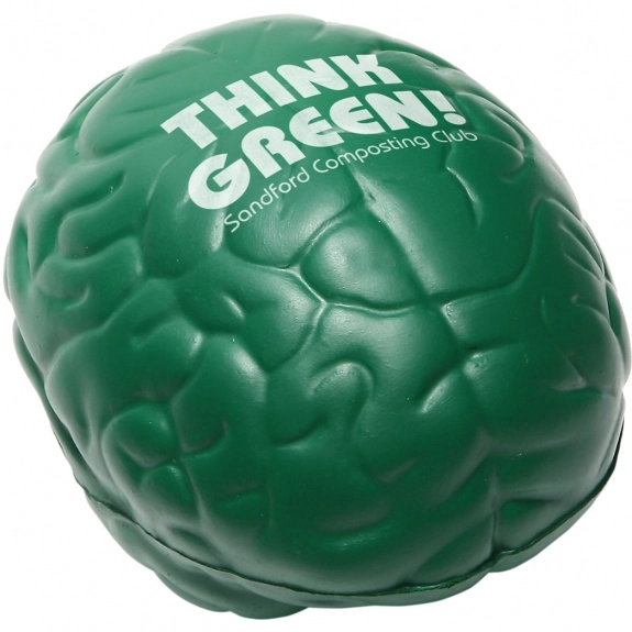 Green Brain Shaped Custom Stress Balls