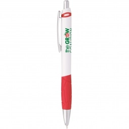 Retractable Custom Pen w/ Textured Rubber Grip