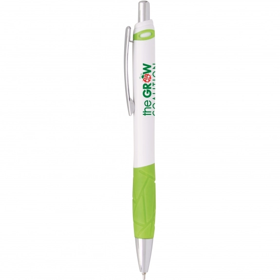 Lime - Retractable Custom Pen w/ Textured Rubber Grip