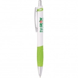 Lime - Retractable Custom Pen w/ Textured Rubber Grip