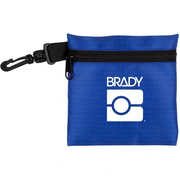 Blue - Ripstop Custom Travel Pouch w/ Clip