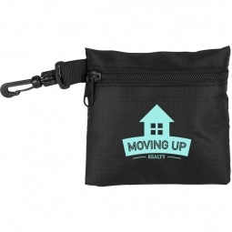 Black - Ripstop Custom Travel Pouch w/ Clip