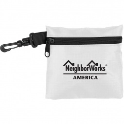 White - Ripstop Custom Travel Pouch w/ Clip