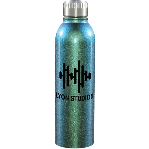 Green / Blue - Stainless Steel Deluxe Holographic Custom Bottle - 17 oz.