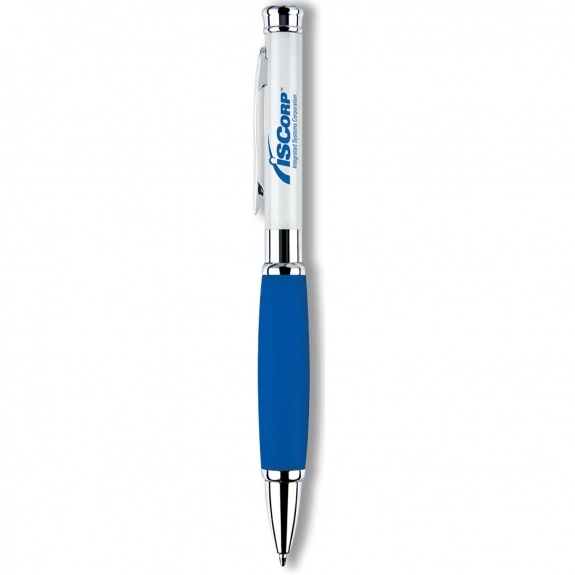 Blue Laser Pointer Custom Executive Pen w/ Rubber Grip