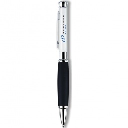 Black Laser Pointer Custom Executive Pen w/ Rubber Grip