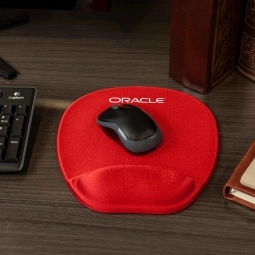 Red Memory Foam Custom Mouse Pad w/ Wrist Pad - 8.25"w x 9.75"h