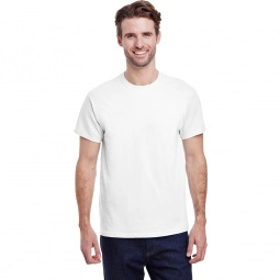 Model Front Gildan Ultra Cotton 6 oz. Custom T-Shirt - Men's - White