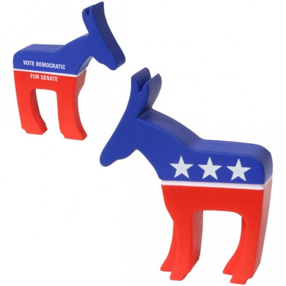 Red, White, and Blue Democratic Donkey Promotional Stress Balls