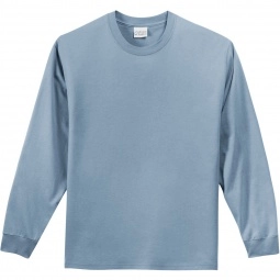 Stonewash Blue Port & Company Long Sleeve Essential Logo T-Shirt
