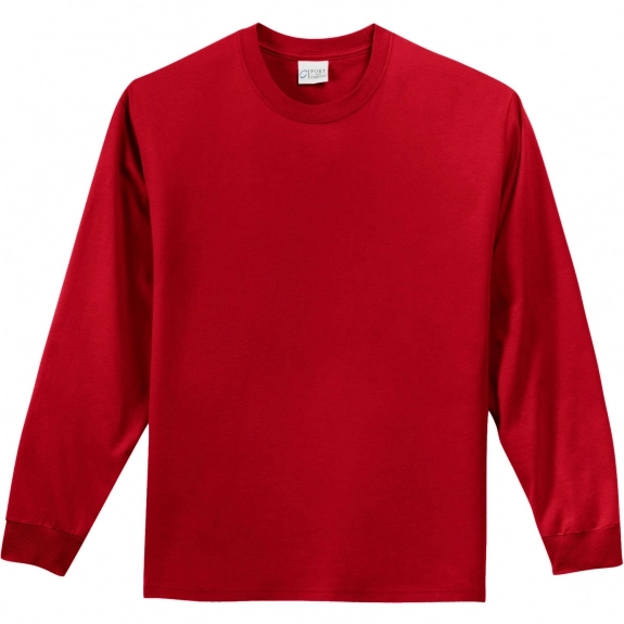 Red Port & Company Long Sleeve Essential Logo T-Shirt