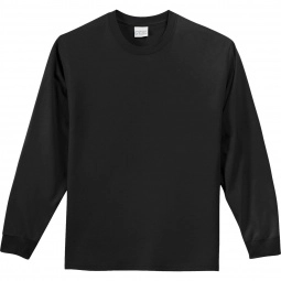 Jet Black Port & Company Long Sleeve Essential Logo T-Shirt - Colors