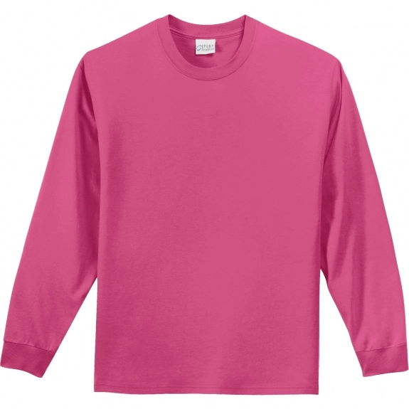 Sangria Port & Company Long Sleeve Essential Logo T-Shirt - Colors