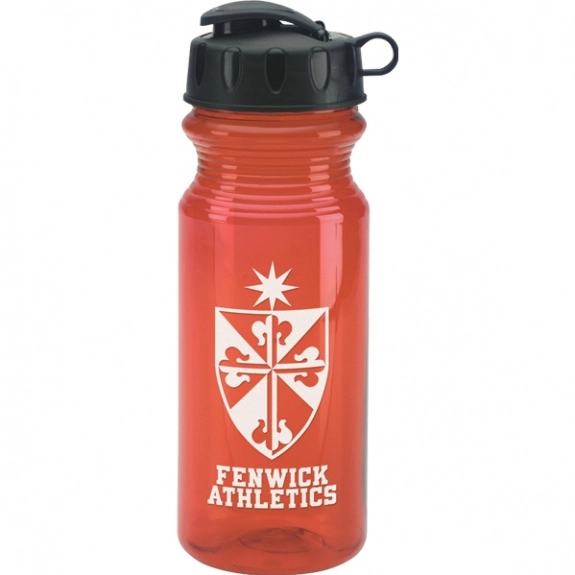 Translucent Red Flip & Sip BPA-Free Imprinted Sports Bottle