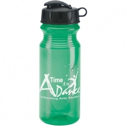Translucent Green Flip & Sip BPA-Free Imprinted Sports Bottle