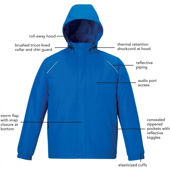 Features - Core365 Brisk Insulated Custom Jackets - Men's - Tall